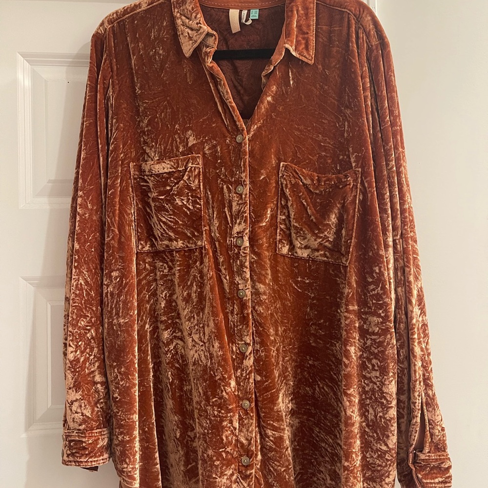 Anthropologie crushed velvet top
